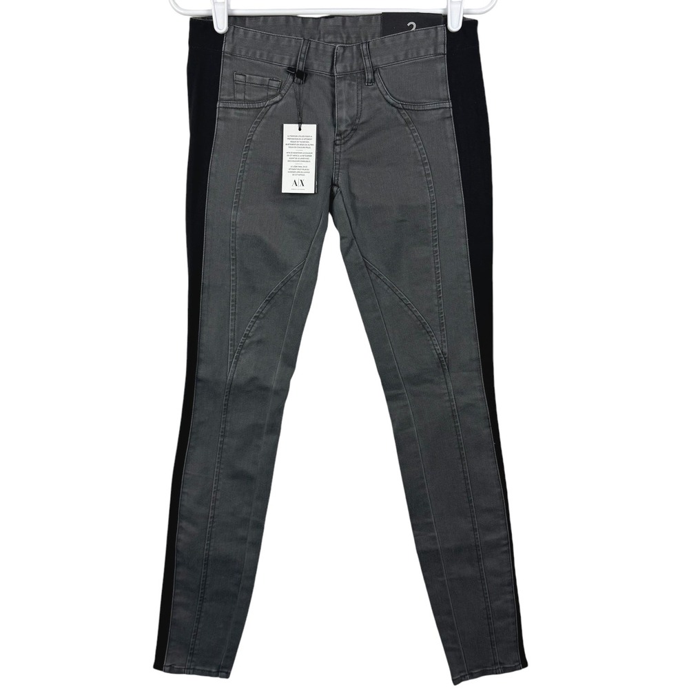Armani Exchange Women's J22 Legging Low Rise Super Skinny Gray‎ Black 2 Pants